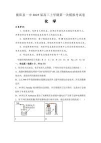 化学丨湖南省衡阳市衡阳县第一中学2025届高三12月第一次模拟考试化学试卷及答案