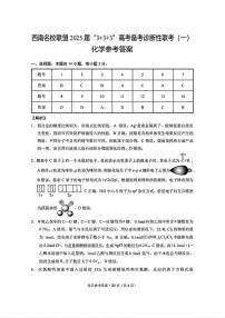 化学丨3+3+3西南名校联盟2025届高三12月高考备考诊断性联考(一)化学试卷及答案