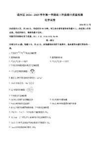 2025北京通州区高三上学期11月期中化学试题含解析