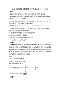 山东省潍坊市2023-2024学年高二上学期1月期末化学试卷（解析版）