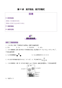 第02讲 离子反应、离子方程式（练习）- 2025年高考化学一轮复习讲义+课件+专练（新教材新高考）