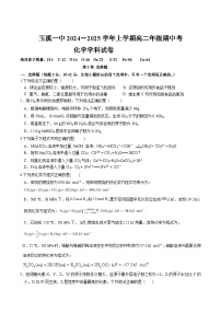 云南省玉溪第一中学2024-2025学年高二上学期期中考试化学试卷