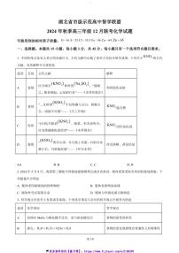 2024～2025学年湖北省市级示范高中智学联盟高三(上)12月月考化学试卷(含答案)