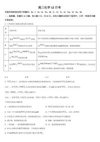2024年吉林通化梅河口第五中学高三12月月考 化学试题（含答案）
