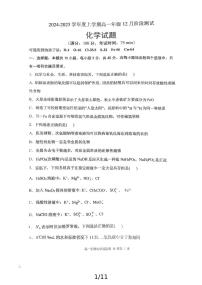 辽宁省大连市第八中学2024-2025学年高一上学期12月月考化学试卷（PDF版附答案）