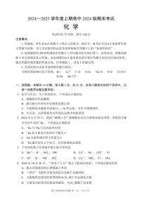 四川省成都市蓉城名校联盟2024-2025学年高一上学期期末考试化学试卷（PDF版附答案）