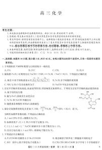 2025届江西九师联盟高三上学期12月联考化学试卷+答案