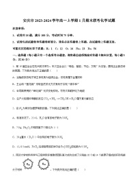 安徽省安庆市2023-2024学年高一上学期期末教学质量检测化学试卷