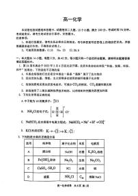 湖南省长沙市宁乡市2023-2024学年高一上学期期末考试化学试卷（图片版）