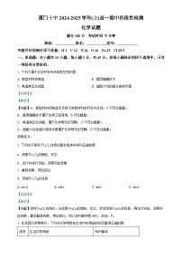 2024-2025学年厦门第十中学高一上学期化学期中质量检测卷（解析版）-A4
