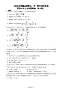 2024北京重点校高二（下）期中真题化学汇编：原子结构与元素周期表（鲁科版）