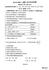 重庆市杨家坪中学2024-2025学年高一上期第二次月考化学试卷
