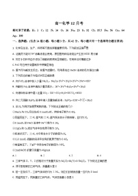 吉林省梅河口市第五中学2024-2025学年高一上学期12月月考化学试卷（Word版附答案）
