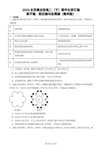 2024北京重点校高二（下）期中真题化学汇编：离子键、配位键与金属键（鲁科版）