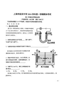 上海市延安中学2024-2025学年高二上学期期末考试 化学（等级）试卷