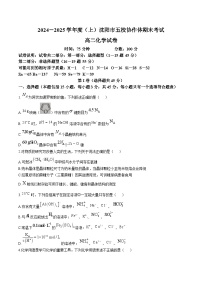辽宁省沈阳市五校协作体2024-2025学年高二上学期期末联考化学试卷（Word版附答案）