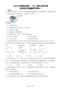 2024北京重点校高一（下）期末真题化学汇编：化学反应与能量章节综合1