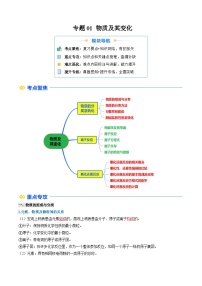 (人教版) 2025高一化学寒假衔接讲练①寒假复习-专题01 物质及其变化（2份，原卷版+教师版）