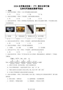 2024北京重点校高一（下）期末真题化学汇编：化学与可持续发展章节综合