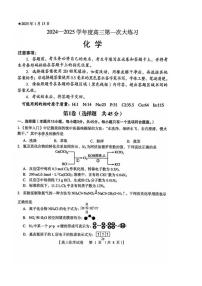 河南省三门峡市2025届高三上学期第一次大练习试题（期末）化学 PDF版含答案