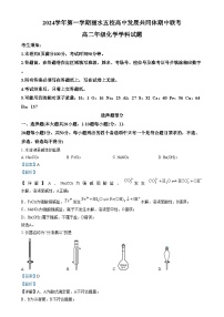 浙江省丽水市五校高中发展共同体2024-2025学年高二上学期11月期中考试化学试卷（Word版附解析）