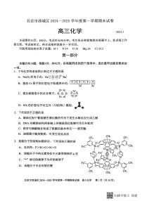 北京市西城区2024-2025学年高三上学期期末考试化学试卷