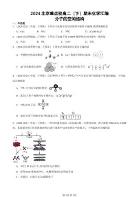 2024北京重点校高二（下）期末真题化学汇编：分子的空间结构