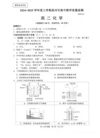 福建泉州2024-2025学年高二上学期1月期末考化学试题+答案