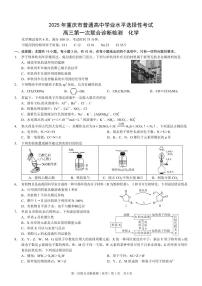 2025重庆市高三上学期一诊试题（康德一诊）化学PDF版含解析（可编辑）