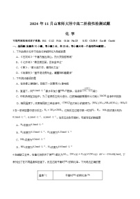 2025山东师大附中高二上学期11月阶段性检测试题化学含答案