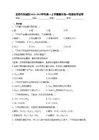 北京市东城区2024-2025学年高一上学期期末统一检测化学试卷(含答案)