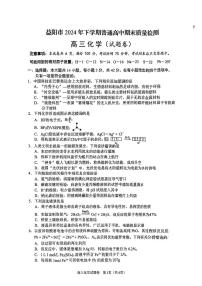 湖南省益阳市2024-2025学年高三上学期1月期末考试 化学（ PDF版，含答案）