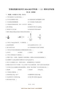 2024～2025学年甘肃省武威市凉州区高一上期末化学试卷(含答案)