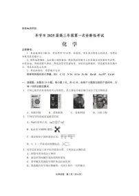 贵州省毕节市2025届高三上学期高考第一次诊断考试化学