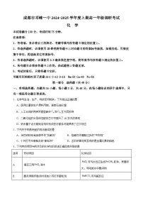 四川省成都市邛崃市第一中学2024-2025学年高一上学期1月期末化学试卷（Word版附答案）
