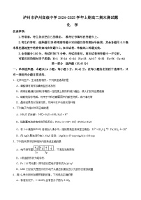 四川省泸州高级中学2024-2025学年高二上学期1月期末考试化学试卷（Word版附答案）