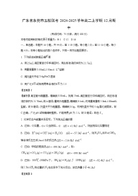 广东省东莞市五校联考2024-2025学年高二上学期12月期中化学试题（解析版）