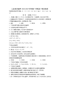 2024~2025学年山东省济南市第一学期高一期末测试化学试卷（解析版）