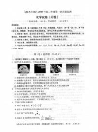 新疆乌鲁木齐地区2025届高三上学期第一次质量监测化学试卷（PDF版附答案）