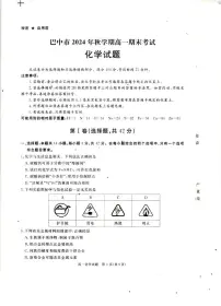四川省巴中市2024-2025学年高一上学期期末考试 化学试题
