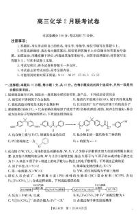 福建省部分学校2025届高三下学期2月开学联考化学试卷（含解析）