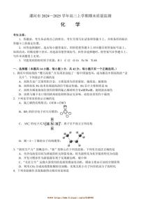 2024～2025学年河南省漯河市高三上期末考试化学试卷(含答案)