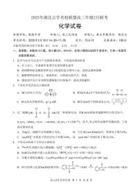 湖北省云学名校联盟2025届高三下学期2月联考化学试卷（PDF版附答案）