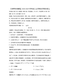 天津市滨海新区2024-2025学年高二上学期化学期末试卷化学试题（解析版）