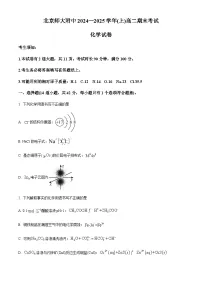 北京师范大学附属中学2024-2025学年高二上学期期末考试化学试题（含答案）