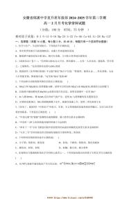 2024～2025学年安徽省宣城市郎溪中学高一下2月(一)月考(直升班)化学试卷(含答案)