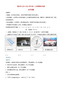 重庆市2023_2024学年高一化学上学期期末考试试题卷含解析