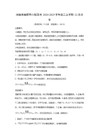 河南省南阳市六校联考2024-2025学年高二上学期12月月考化学试题（解析版）