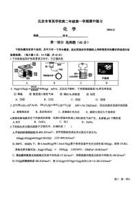 2024北京育英学校高二（上）期中化学试卷（无答案）