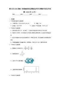 浙江省2025届高三普通高校招生模拟选考科目模拟考试化学试题（2024年12月）